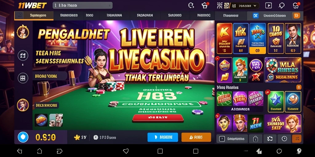 Tampilan gameplay Live Casino 11WBET yang penuh interaksi.