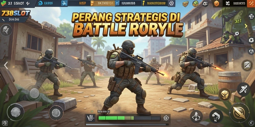 Gameplay seru 738SLOT dalam pertempuran Battle Royale.