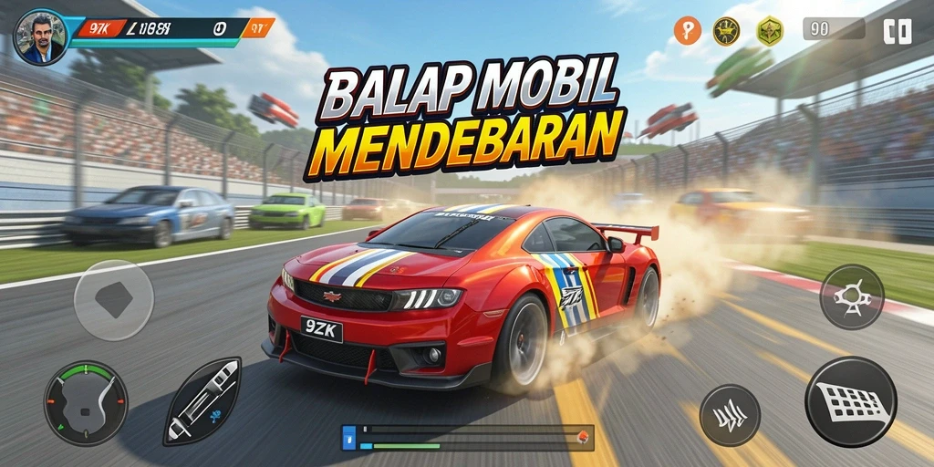 Tampilan gameplay balap yang mendebarkan di 9ZK.