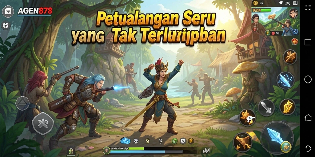 Tangkapan layar AGEN878 menampilkan aksi seru dalam permainan petualangan.