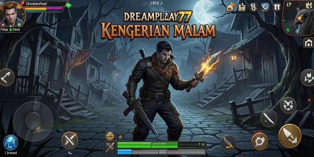 Screenshot gameplay DREAMPLAY77 dengan suasana menegangkan dan misteri.
