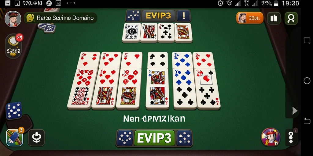 Screenshot gameplay Domino yang asyik dan seru di EVIP3.