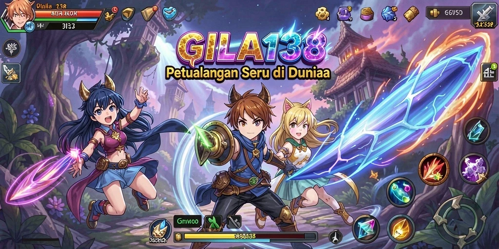 Tampilan gameplay yang dinamis di GILA138 dengan karakter anime menarik.