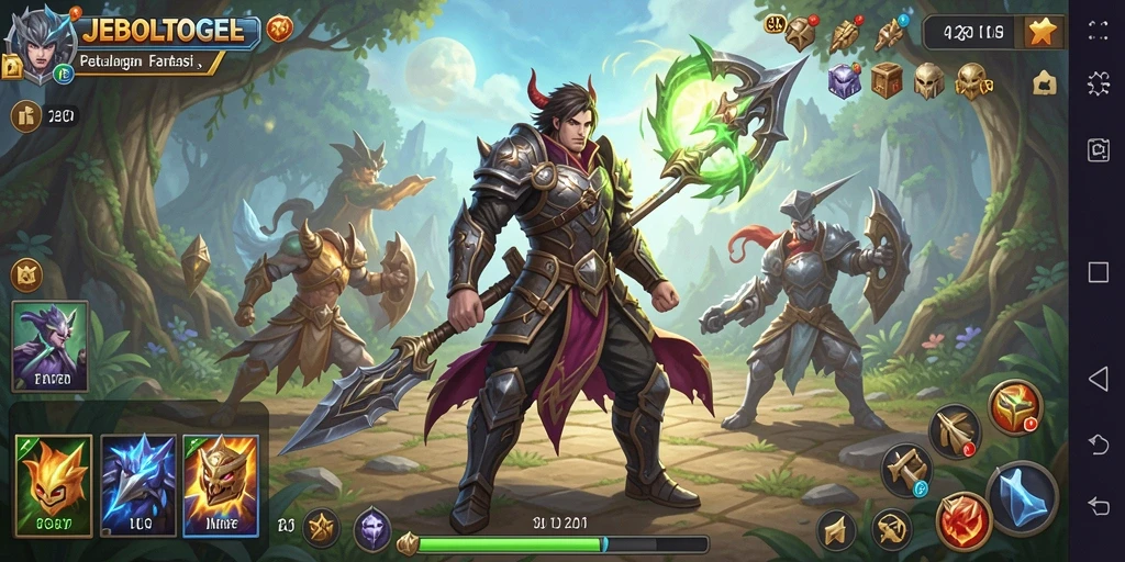 Screenshot menampilkan aksi seru dalam game RPG JEBOLTOGEL.