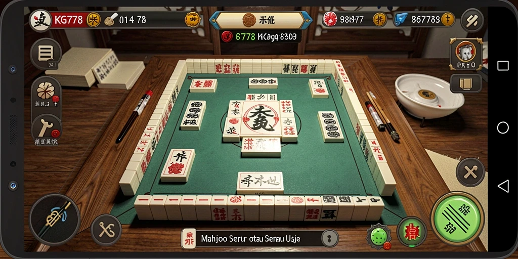 Screenshot gameplay KG778 menunjukkan keseruan permainan Mahjong yang mendebarkan.
