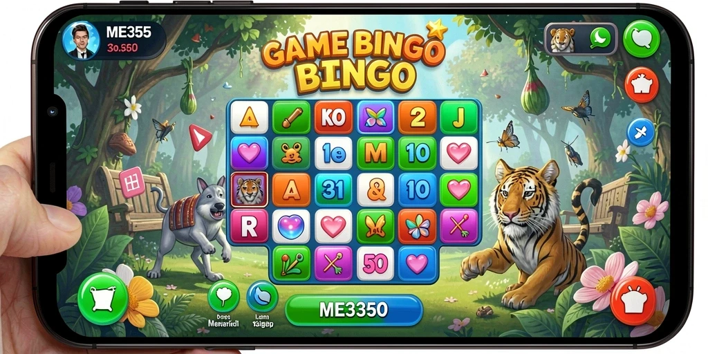 Screenshot gameplay ME355 yang menampilkan aksi seru Bingo.