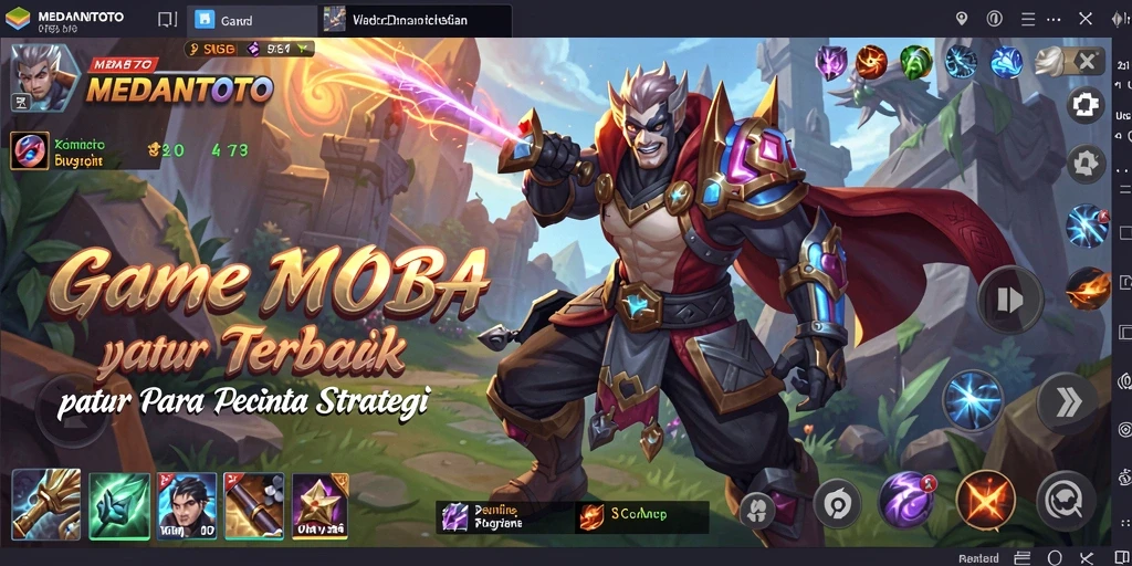 Screenshot gameplay MEDANTOTO dengan aksi seru di arena MOBA.