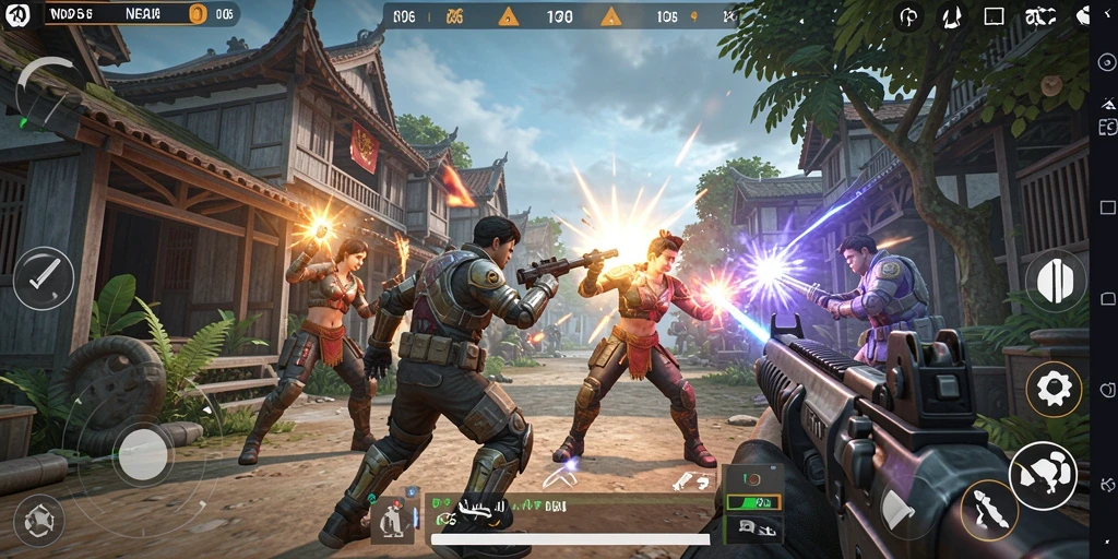 Tampilan gameplay N06 dengan aksi yang mendebarkan dalam TPS.