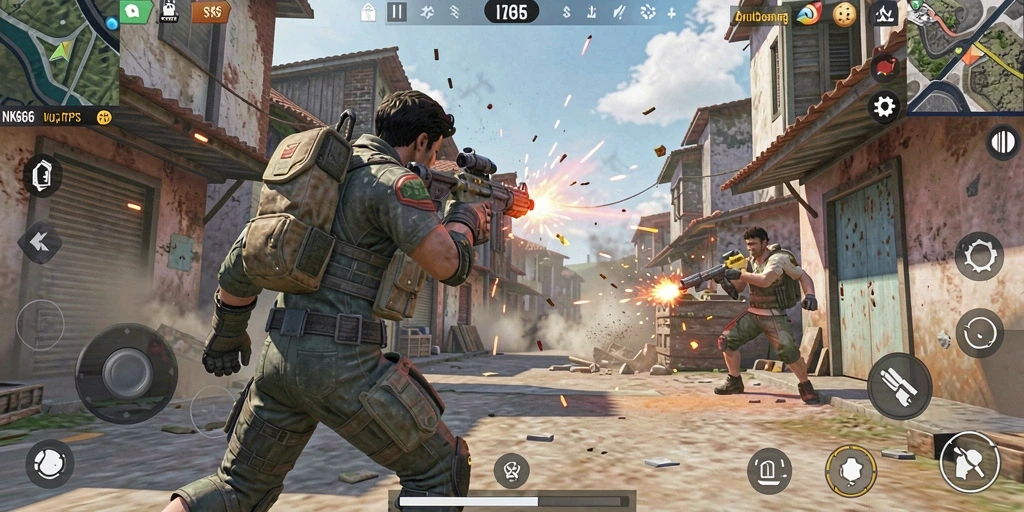 Screenshot gameplay seru dari NK666 dalam aksi TPS.