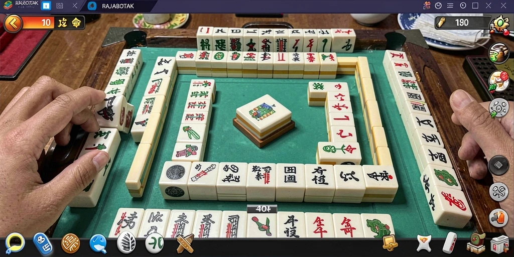 Screenshot gameplay RAJABOTAK yang menampilkan keseruan permainan Mahjong.