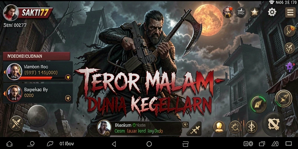 Screenshot gameplay menegangkan SAKTI77 dengan suasana Horror.