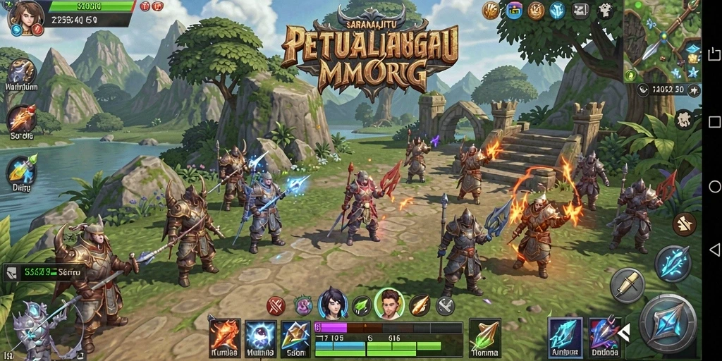 Tangkapan layar menampilkan aksi pertempuran epik dalam <strong>SARANAJITU</strong>.