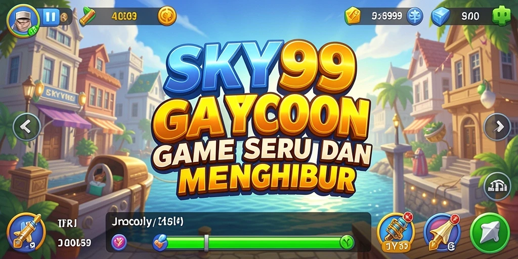 Tampilan gameplay <strong>SKY99</strong> yang menampilkan manajemen bisnis yang menarik.