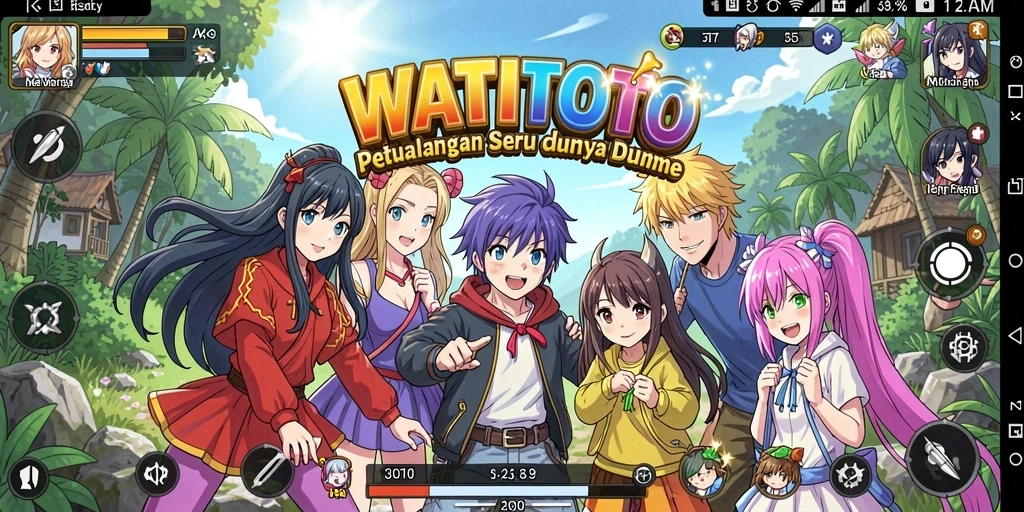 Gameplay seru WATITOTO dengan karakter anime yang penuh aksi.